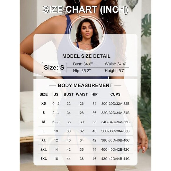 🆕Women's Pink One Piece Swimsuit Tummy Control Swim Dress Waisted Bathing Suit - Picture 6 of 6